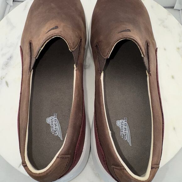 Red Wing 2033 Brown Leather Lightweight Safety Slip On Aluminum Toe Shoes Size 9 - Picture 8 of 14